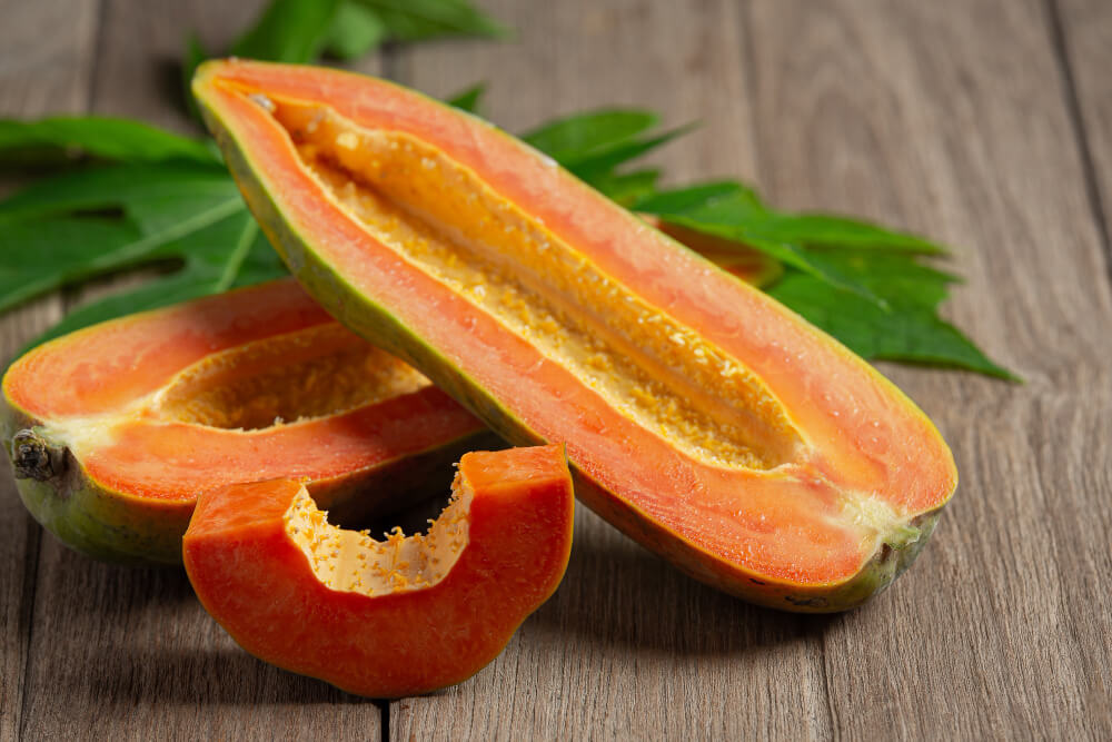 Juicy papaya slices bursting with skin-loving enzymes and antioxidants that gently fade dark spots and reveal a radiant glow