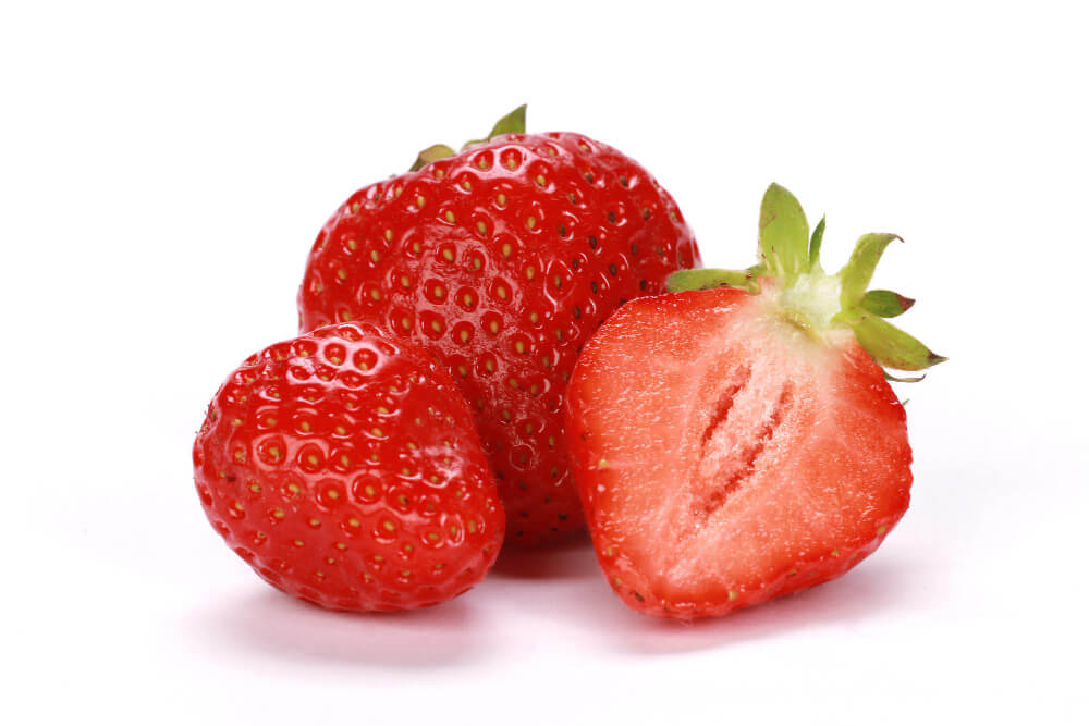 Juicy strawberries bursting with vitamin C and antioxidants to refresh, brighten, and naturally glow up your skin.