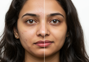 Example representation of the results of skin treatment 